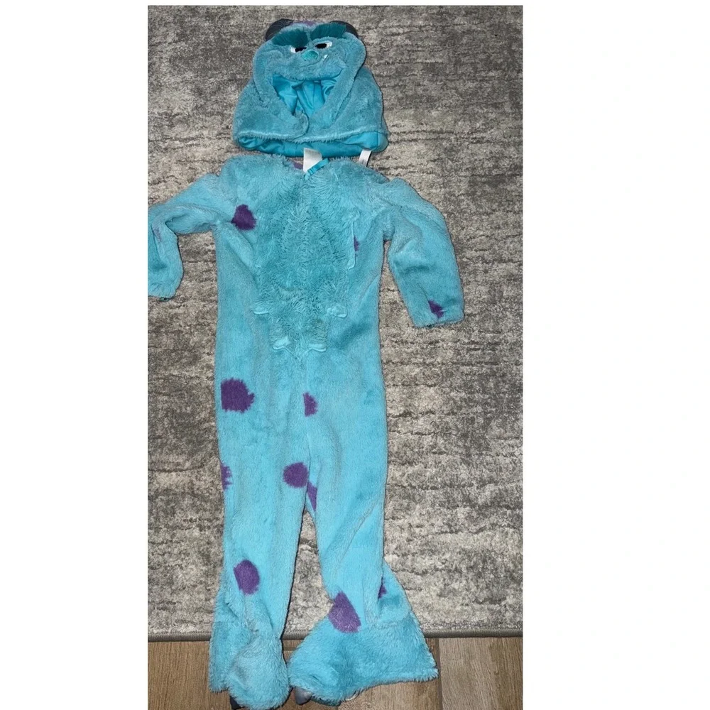 Spirit Halloween Monsters Inc Sulley Costume Toddler 3T-4T Blue Furry Jumpsuit
